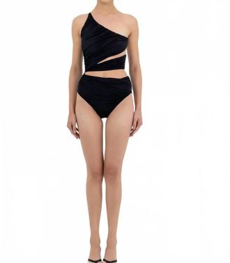 Maygel Coronel Mangler One Shoulder Onepiece Swimsuit In Black