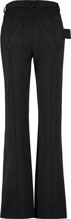 Bottega Veneta Womens Wool Straight Trousers Black