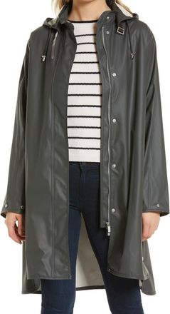Ilse Jacobsen Hooded Raincoat in Dark Shadow at Nordstrom, Size 14 Us