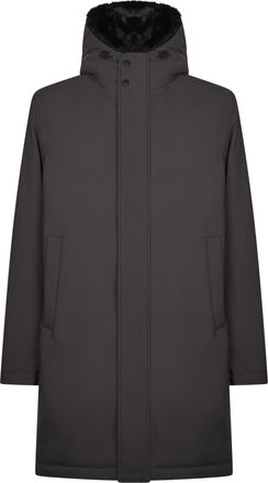 Herno Plush Faux-Fur Hooded Matte Coat