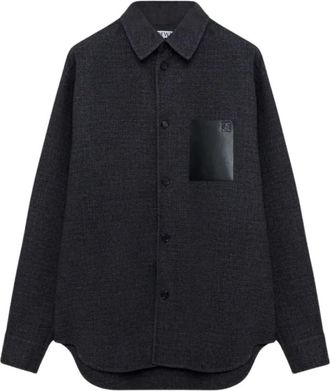Loewe Sovracamicia in misto lana - - Shirts - Uomo - Blu - M