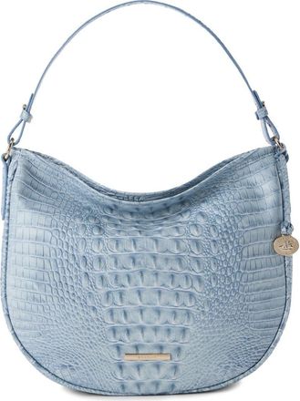 Brahmin Small Kathleen Croc Embossed Leather Shoulder Bag in Stonewash at Nordstrom