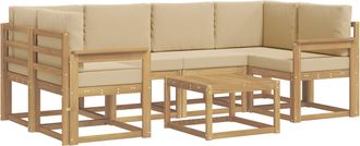 vidaXL Conjunto De Sof&aacute;s De Exterior 7 Uds. Y Beige Vidaxl