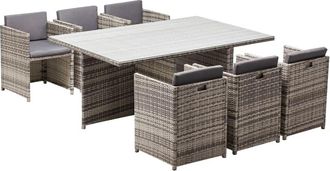 Concept Usine Juego para 6 personas de resina tejida en varios tonos de polirrat&aacute;n g