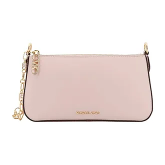 Michael Kors Shoulder Bags, female, Pink, Size: ONE SIZE Leather Shoulder Bag with Metal Logo