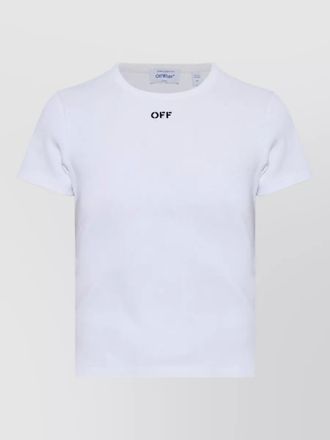 Off-white ribbed fitted t-shirt