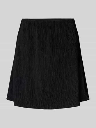 Pieces Ausgestellter Mini-Rock in Cr&ecirc;pe-Verarbeitung Modell FLORA in Black, Gr&ouml;&szlig;e XS