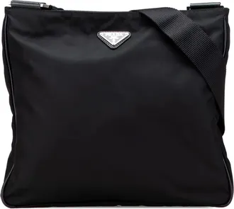 Prada Borsa a tracolla in tessuto con zip 2013-2025 - Nero