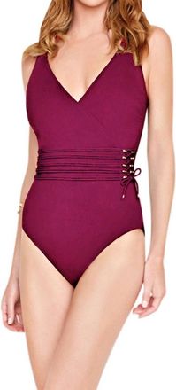 Gottex Jezebel Surplice One Piece Swimsuit In Jezebel Wine