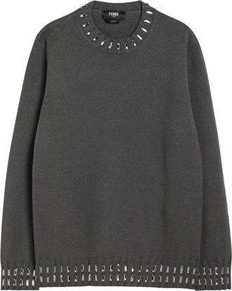 Fendi Stijlvolle Sweaters met Ronde Hals - Heren - Ronde hals truien - Grijs - S - Truien & Vesten