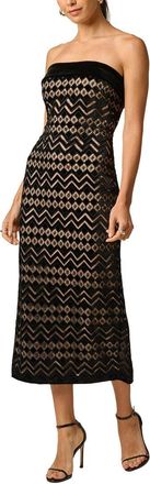 Adrianna Papell Geometric Velvet Midi Dress