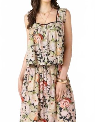 Dex Clothing Pintuck Detail Button Up Tank Top In Vintage Rose