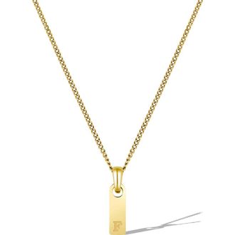 Vincero Mens Initial Pendant Necklace in Gold - F at Nordstrom