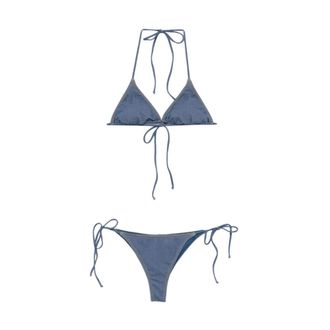 MC2 Saint Barth Denim Effect Bikini - female - MC2 Saint Barth - Bikinis - Blue - XS - Swimwear