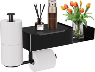 OEM Portarrollos De Papel Higi&eacute;nico Autoadhesivo Portarrollos De Papel Higi&eacute;nico Independiente Con Caja Para Toallitas H&uacute;medas Para Ba&ntilde;o, Color Negro