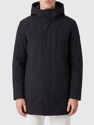 Duno Knee-Length Viscose Blend Parka with Padded Hood