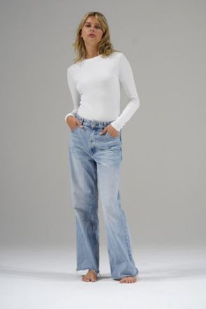 LnA Dalston Ribbed Long Sleeve in White at Nordstrom, Size X-Small