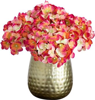 Nearly Natural 11In Artificial Hydrangea Arrangement In Metal Vase