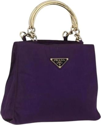 Prada Pre-owned Handbags, female, Purple, Size: ONE SIZE Pre-owned Vintage Nylon Handbag