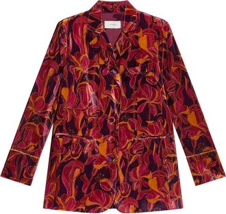 Maliparmi floral velvet blazer - Red