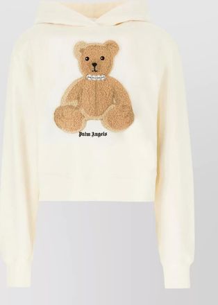 Palm Angels cropped hooded top ribbed cuffs