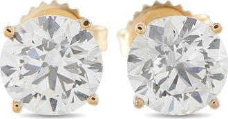 Luxury Bazaar 14K Yellow Gold 3.90ct Lab-Grown Diamond Stud Earrings LG26-120825