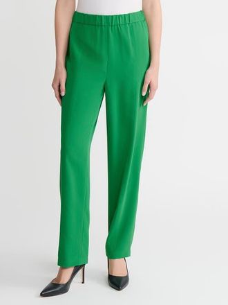 Misook Nora Straight Leg Crepe de Chine Pant in Clover Field at Nordstrom, Size Xx-Large