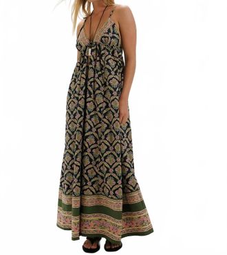 Free People Santorini Stroll Printed Maxi Dress In Blueberry Combo