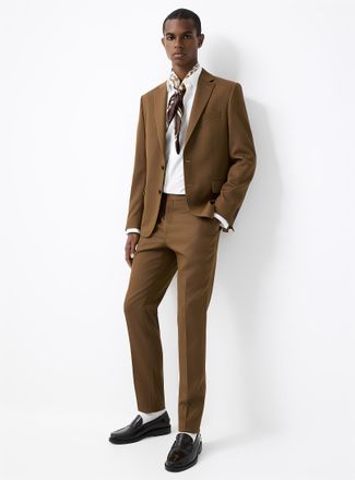 Le 31 Mens Two-tone thread coffee suit Wool-blend fabric by Marlane Stockholm fit - Slim