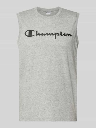 Champion Top mit Logo und Rundhalsausschnitt in Hellgrau Melange, Gr&ouml;&szlig;e XXL