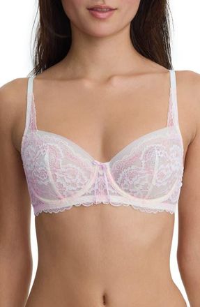 Skarlett Blue Minx Underwire Balconette Bra in Whipped Cream/Lilac Pink at Nordstrom, Size 34Ddd