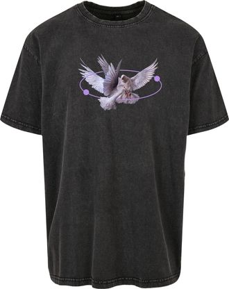 Mister Tee Mens Lithium Oversize Tee T-Shirt, Acid Black, L