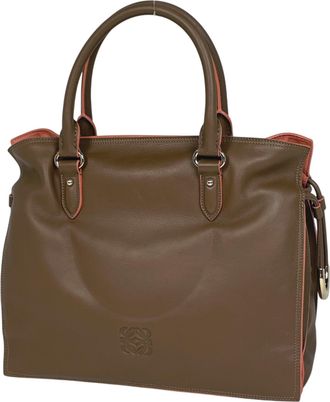 Loewe Brown Leather Handbag Tote Bag (Pre-Owned)