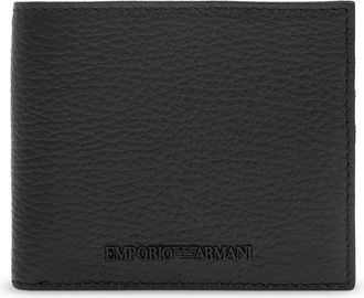 Emporio Armani Wallets & Cardholders, male, Black, Size: ONE SIZE Tumbled Leather Wallet with Coin Pocket