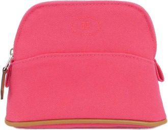 Herm&egrave;s Pink Canvas Pouch (Pre-Owned)