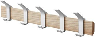 Yamazaki Tableware Perchero De Pared 5 Ganchos Fresno Beige