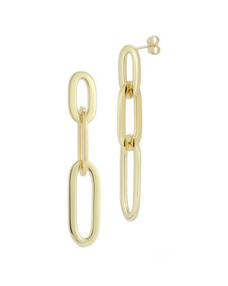Italian Gold, Inc 14K Italian Gold Bold Paperclip Link Drop Earrings