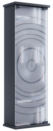 ebuy24 Ebuy24 - Estante De Soporte De Dvd De Cd De Madera Vcm Gabinete De Cd De Ahorro De Espacio Con 1 Puerta De Vidrio De Seguridad Esg Para 150 Cd O 65 Dv