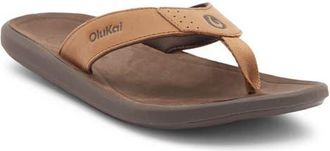 Olukai Pili Flip Flop in Tan /Dark Java at Nordstrom, Size 11