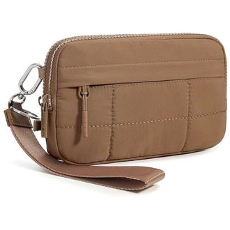 Generic Crossbody Bags Wristlet Purses Wallets with 4 Zipper for Women and Girls, Handbag Holder for Credit Cards and Daily Essentials (Brown)