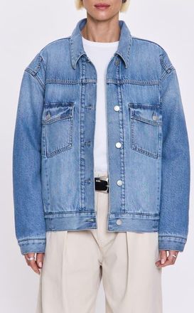 Pistola Denim Landon Padded Denim Trucker Jacket in Prestige at Nordstrom, Size X-Large