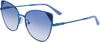 Karl Lagerfeld Sunglasses, female, Blue, Size: ONE SIZE Metal Frame Stylish Sunglasses with Dial