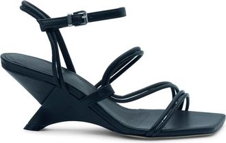 Vic Mati&eacute; Schoenen, Dames, Zwart, 40 EU, Leer, Zwaan open sandaal asymmetrisch zwart