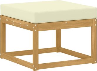 vidaXL Hocker Exterior Madera De Acacia S&oacute;lida Blanco Vidaxl