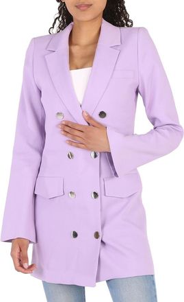 Filles A Papa Ladies Purple Wool Double Breasted Long Coat, Brand Size 0