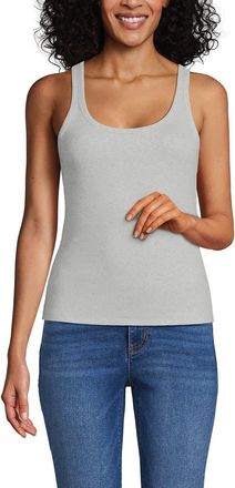 Lands End Micro Rib Go-To Layering Tank in Soft Light Gray Heather at Nordstrom, Size X-Large