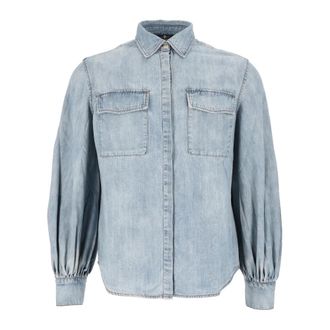 7 For All Mankind Camisa de manga larga regular - Blouses & Shirts - Mujer - Azul - S
