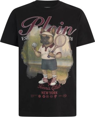 Philipp Plein Ronde Hals T-Shirt New York Tennis - Heren - T-shirts - Zwart - 2XL - Katoen - Tops