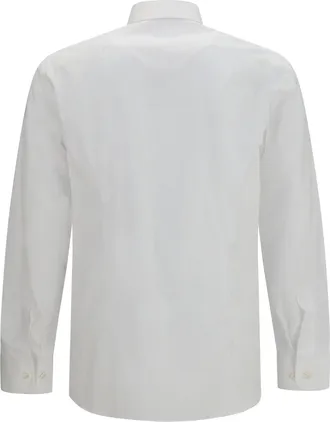 Etro Mens Roma Cotton Shirt With Pegaso Logo Bianco Ottico