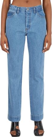Rejina Pyo Klassieke Straight-Leg Jeans - Dames - Regular Fit Jeans - Blauw - XS - Katoen - Jeans